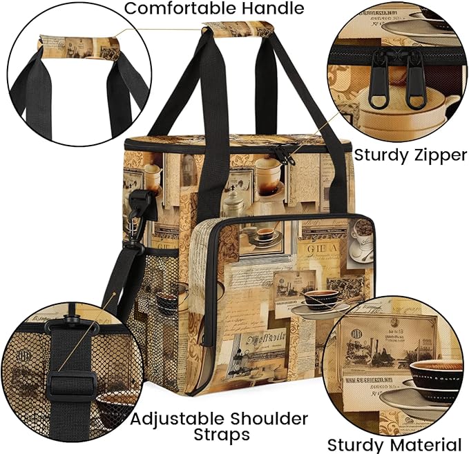 Coffee Maker Carring Bag Travel Storage Tote Bag Compatible with Keurig K-Mini or K-Mini Plus Portable Single Serve Coffee Brewer Case with Pockets for K-cup Pods(Bag Only)