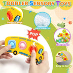 3PC Fidget Popper Sensory Toys Airplane Travel Activities for Toddlers Goodie Bags Pop It Fidget Toys for 12+ Month Babies 1 2 3 Year Old Girls Boys Valentine Gift Easter Basket Stuffer Gift