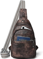 LATMAP Sling Bag For Women Faux Leather Small Casual Daypack Backpack Fanny Pack Crossbody Chest Bags Purse