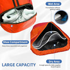 JELUTAR Drawstring Backpack Gym Bag with Shoes Compartment for Soccer, Basketball, Swim, Water-Resistant String Backpack Beach Cinch for Women Men, Red