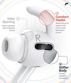 Proof Labs 3 Pairs for AirPods Pro 1st Gen Ear Hooks Covers [Added Storage Pouch] Anti Slip Ear Tips Accessories Compatible with Apple AirPods Pro Generation 1 (White)