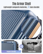 LIGHT FLIGHT Carry On Luggage 22x14x9 Airline Approved, Durable Hard Shell Carry On Suitcases with Wheels, Expandable Hardside Lightweight Travel Luggage with TSA Lock, Dark Green
