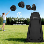 Wolfwise Pop Up Shower Tent, Portable Instant Changing Tent with Ventilation Window & Carry Bag, Privacy Bathroom Toilet for Beach, Camping & Outdoor, Width 47 ", Height 83 ", Black