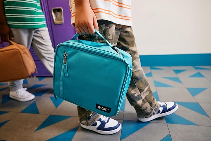 PackIt(R) Freezable Classic Lunch Box, Teal, Built with EcoFreeze(R) Technology, Collapsible, Reusable, Zip Closure With Zip Front Pocket and Buckle Handle, Designed for Fresh Lunch On the Go