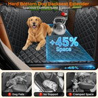 URPOWER XL Dog Backseat Extender for Full-Size Crew Cab Truck, Hard Bottom Dog Car Seat Cover for Back Seat Holds 400lbs, Waterproof Dog Hammock Pet Rear Seat Protector Travel Bed for F150 / Silverado