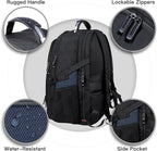ANTERK Laptop Backpack, 18.4 Inch Laptop Backpacks for Men Women, 55L Anti Theft Water Resistant College Bussiness TSA Airline Approved Work Computer Backpack, Blue
