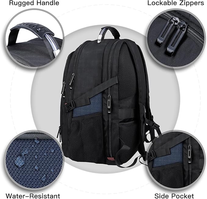 ANTERK Laptop Backpack, 18.4 Inch Laptop Backpacks for Men Women, 55L Anti Theft Water Resistant College Bussiness TSA Airline Approved Work Computer Backpack, Blue