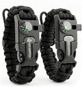 Paracord Bracelet Compass Hiking Survival Kit Emergency Whistle Fire Starter Camping Gear Hiking Essentials Fishing Hunting Accessories EDC Backpacking Gear Tactical Survival Gear Equipment