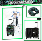 Kid’s Luggage Set 2 Piece Suitcase Set 16’’ Hardside Luggage with Spinner Wheels Girls Boys Carry on Toddler Luggage Travel Rolling Luggage Carry on Luggage Airline Approved