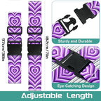 Slohif Luggage Straps for Suitcases Travel Belt Accessories Luggage Connector Identifiers 2 Pack Over Handle with Buckle Unique Nylon Adjustable Strap for Sleeping Bag Car Seat Purple