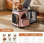 Lekereise Pet Carrier Backpack Expandable Cat Backpack for Small Dogs Cats, Dog Backpack Bag with Breathable Mesh, Pink