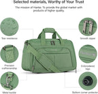 Hanke Large Capacity Travel Duffel Bag, Carry On Luggage with 12 Pockets, 17 Inch Laptop Compartment, Wet Dry Separation & Independent Shoe Bag, Foldable Duffel Bag for Women Men（Forest Green）