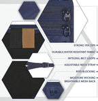 VENTURE 4TH Slim Passport Holder Neck Pouch with RFID Blocking Travel Neck Wallet and a Nylon Lining (Navy)