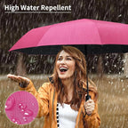 Seniny Windproof Travel Umbrella, Automatic Umbrellas for Rain, Portable & Compact Umbrellas for Backpack, Strong UV for Protection, Folding Small Sun Umbrella for Car, Walking