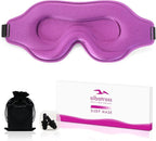 Sleep Eye Mask for Men Women, Sleeping Mask for Side Sleeper, Travel Blackout Night Blindfold Eye Shade Cover with Adjustable Strap (Purple)