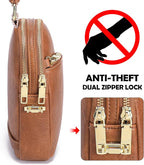 INICAT RFID Blocking Sling Bag, Anti Theft Crossbody Bag for Women, Travel Fanny Pack Style Purse, Vegan Leather