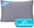 1 MIDDLE ONE Travel Pillow for Sleeping Camping, Memory Foam Small Pillow with Breathable Cover for Backpacking, Airplane, Car (15.5 X 12 Inch)