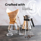 Chemex Ottomatic Pour Over Coffee Maker Set, 40 oz Capacity – Automatic Pour Over Machine with 6 Cup Glass Coffeemaker, Specialty Drip Brewer, Barista Quality Coffee System