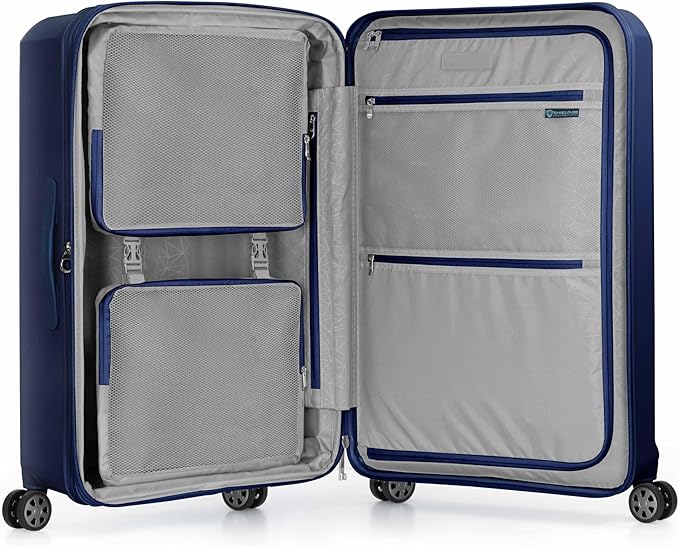 Traveler's Choice Pagosa Hardshell Expandable Luggage with Spinner Wheels, Navy, 3-Piece Set (22/26/30)