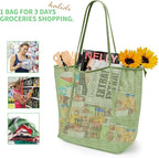 KALIDI Beach Nylon Mesh Tote Bag, Casual Tote Bag Hobo Women Foldable MAX 23L Shoulder Bag For Beach Picnic Vacation