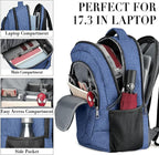 BIKROD Backpack for Women and Men, Extra Large School Backpacks for Teens, Water Resistant Back Pack Fits 17 Inch Laptop, Business Anti Theft Sturdy Computer Bag Gifts, Blue