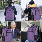 BIKROD Backpack for Women and Men, Extra Large School Backpacks for Teens, Water Resistant Back Pack Fits 17 Inch Laptop, Business Anti Theft Sturdy Computer Bag Gifts, Purple