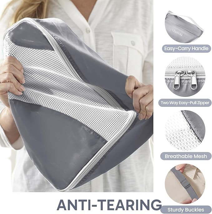 10 Set Packing Cubes for Travel, Gifts for Women Mom,Anti-Tearing Suitcase Organizer,OlarHike Vacation Essentials & Accessories for Cruise Ship