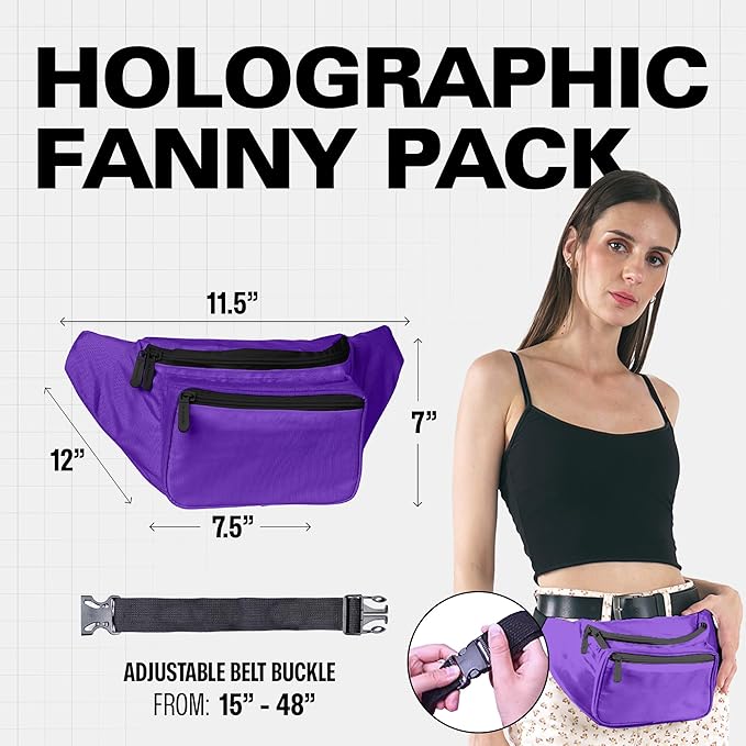 Purple Fanny Pack Belt Bag I Mens Fanny Packs for Women Fashionable - Crossbody Bag Bum bag Waist Bag Waist Pack - Hands Free for Hiking, Running, Travel, Waterproof and more