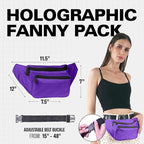 Purple Fanny Pack Belt Bag I Mens Fanny Packs for Women Fashionable - Crossbody Bag Bum bag Waist Bag Waist Pack - Hands Free for Hiking, Running, Travel, Waterproof and more