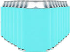 Blank Beer Can Coolers Sleeves (30-Pack) Soft Insulated Beer Can Coolies - HTV Friendly Plain Koolies in Bulk for Beer Cans & Bottles - Coolie Blanks for Vinyl Projects & Wedding Favors (Robins Egg)