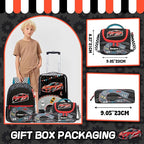 Kids Luggage Set 5 Piece 16'' Hardside Spinner Wheels Travel Suitcase Carry On Airline Approved Black Car