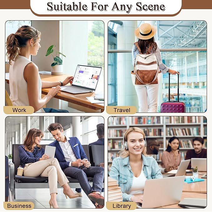 AGLOD Vegan Leather Laptop Backpack for Women 15.6 Inch Work Backpack Purse for Travel College