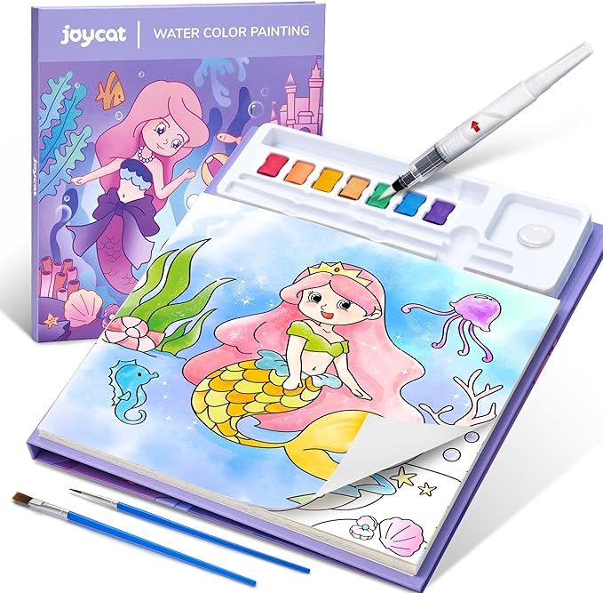 JoyCat Paint with Water Coloring Books for Toddlers, Watercolor Painting Sets for Kids Ages 3-5 4-8, Arts and Crafts Drawing Activities Toy Birthday Gifts for Boys Girls (Underwater World)