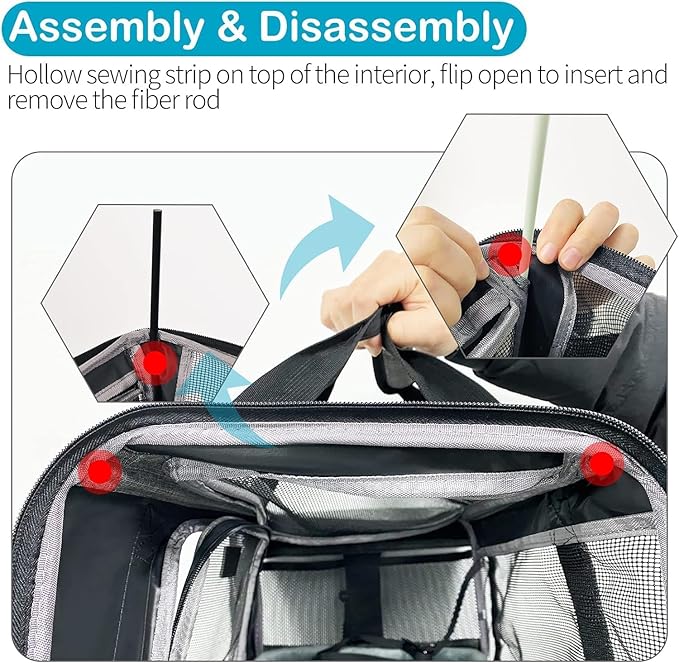 Wakytu Dog Carriers for Small Dogs, Cat Carrier Travel, Expandable, Collapsible, 900D High Density Oxford Cloth, Wear-Resisting, Anti Tearing, Reflective Tape,Safety Lock Zipper