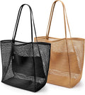 KALIDI Beach Nylon Mesh Tote Bag, Casual Tote Bag Hobo Women Foldable MAX 23L Shoulder Bag For Beach Picnic Vacation