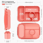 Amathley Bento Box Adult Lunch Box Kids,Lunch Containers for Adults/Kids/Toddler,5 Compartments Bento Lunch Box with Sauce Vontainers,Microwave & Dishwasher & Freezer Safe,BPA-Free (Pink)