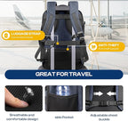 60L Extra Large Laptop Backpack for Men, TSA Approved Water Resistant Computer Bag for Business Travel, Fits 18.4 Inch Laptop, Blue