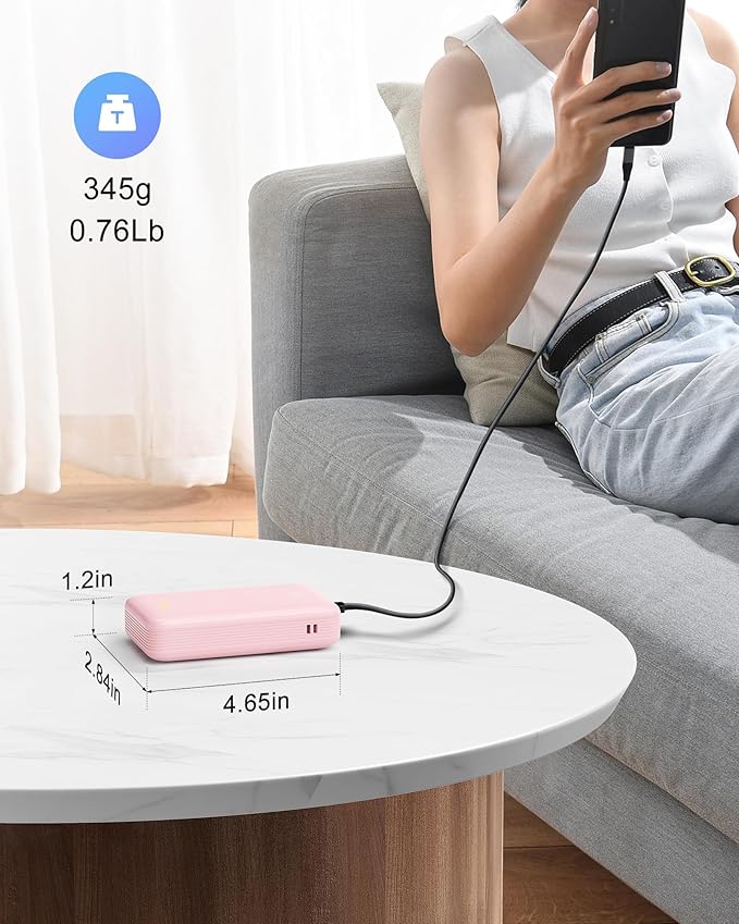 Portable Charger 20000mAh, 22.5W Power Bank Fast Charging, High Capacity Cell Phone Portable Power Banks with for iPhone, Samsung, Android etc, Travel Essential (Pink)
