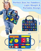 Exorany Busy Board Montessori Toys for Toddler Boy Birthday Gifts, Busy Book Sensory Learning Toys for Toddlers, Toddler Boy Airplane Car Travel Toy Educational Activities