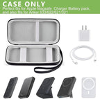 Charger Battery Pack Case Compatible with Apple MagSafe/for Baseus/for Belkin/for INIU, Holder for Anker 633/622/621/321 MagSafe Magnetic Power Bank for iPhone 15, Storage with Strap - Black