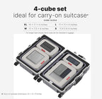LeanTravel Premium Compression Packing Cubes for Travel - Suitcase Organizer Bags with Double Zipper & Breathable Mesh Panel - Space Saving Carry On Luggage Essentials (4-Pack, Sand)