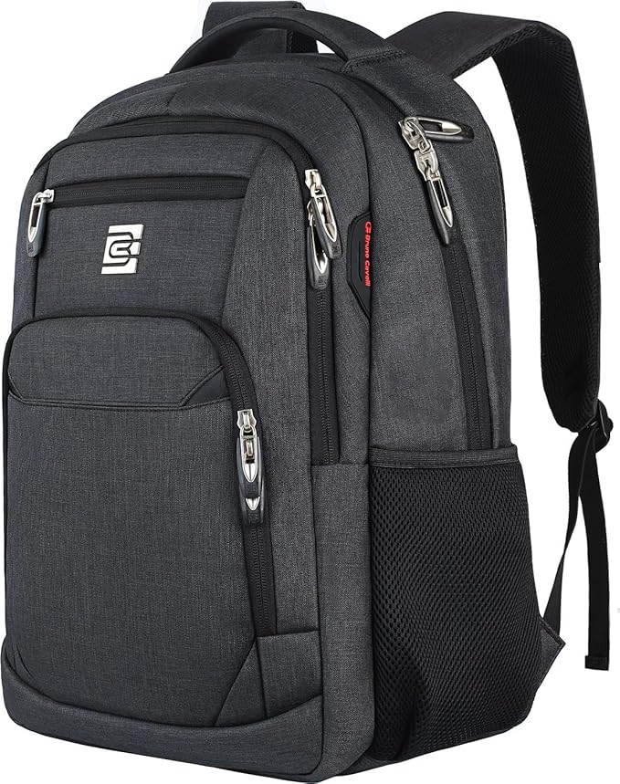 Volher 17 Inch Laptop Backpack, Business Anti Theft Slim Durable Laptops Backpack, Water Resistant College Computer Bag Gifts for Men & Women Fits 15.6 Inch Notebook-Black