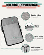 WTREE 4-Piece Packing Cubes Travel Accessories Set for Suitcases - Luggage Organizer Bags with Double Zipper - Mesh Top - Small/Medium/Large/Slim - Grey
