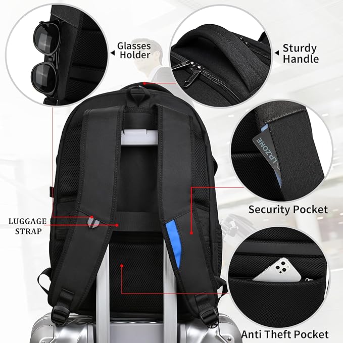 DUSLANG 17 Inch Laptop Backpack for Travel Water Resistant College Backpack for Women Laptop Bag with USB Charging Port,Pink A