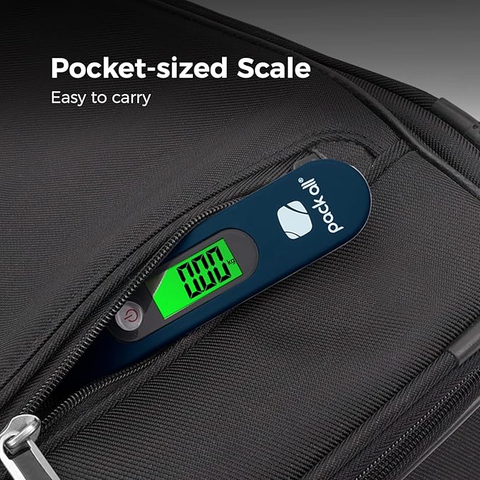 pack all 110 Lbs Luggage Scale, Digital Handheld Luggage Scale, Baggage Scale, Travel Weight Scale for Luggage with Backlit LCD Display, Battery Included, Blue