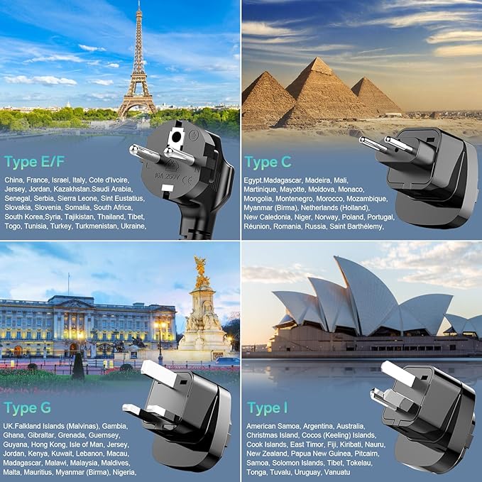 HYTED 600W 220V to 110V Voltage Converter, Voltage Converter US to Europe International Travel with 48W GaN USB Charger, Power Any American Appliances Overseas Like Hair Straightener, Curling Irons