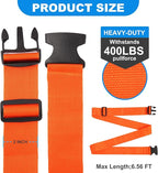 4 Pack Luggage Straps, Adjustable Travel Suitcase Belt Secure Lock Straps to Prevent Bursting, for Suitcases Briefcase & Travel Bags, Extends Life of Bag, 40''-78'' Length (Orange)