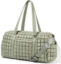Quilted Travel Duffle Bag for Women Medium Weekender Bag Puffer Overnight Bag Large Soft Puffy Duffel Bag Carry-On Gym Bag Lightweight Personal Item Travel Bag for Trips Business Sport Airplane