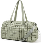 Quilted Travel Duffle Bag for Women Medium Weekender Bag Puffer Overnight Bag Large Soft Puffy Duffel Bag Carry-On Gym Bag Lightweight Personal Item Travel Bag for Trips Business Sport Airplane