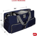 Lucky Travel Duffel Bags 65L, Gym Bag, Travel Bag & Large Duffle Bag for Men, Foldable Overnight Weekender Bags for Women & Men with Adjustable Shoulder Strap, Navy